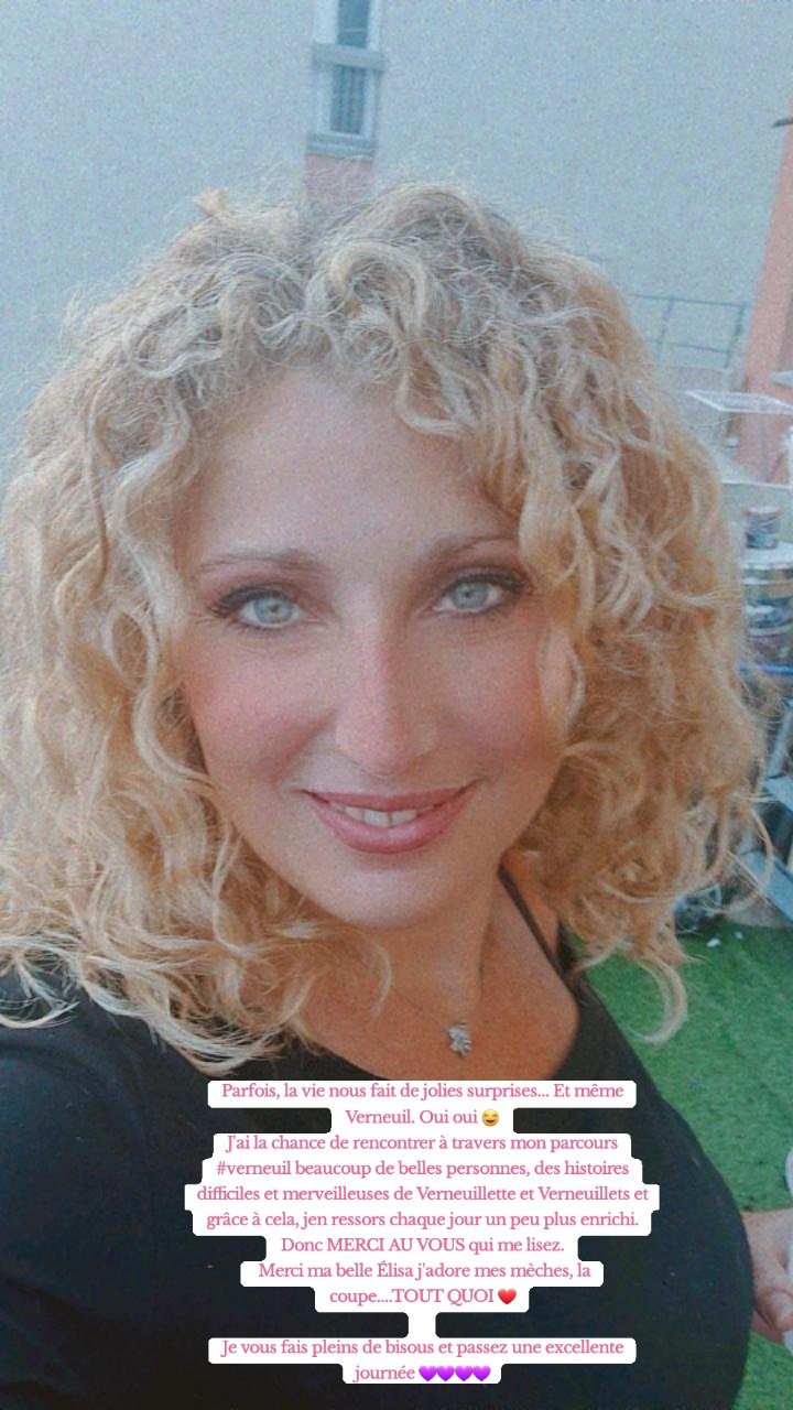 Parfois, la vie nous fait de jolies surprises... Et même Verneuil. Oui oui 😂
J'ai la chance de rencontrer à travers mon parcours #verneuil beaucoup de belles personnes, des histoires difficiles et merveilleuses de Verneuillette et Verneuillets et grâce à cela, jen ressors chaque jour un peu plus enrichi. Donc MERCI AU VOUS qui me lisez.
 Merci ma belle Élisa j'adore mes mèches, la coupe....TOUT QUOI ❤️

Je vous fais pleins de bisous et passez une excellente journée 💜💜💜💜